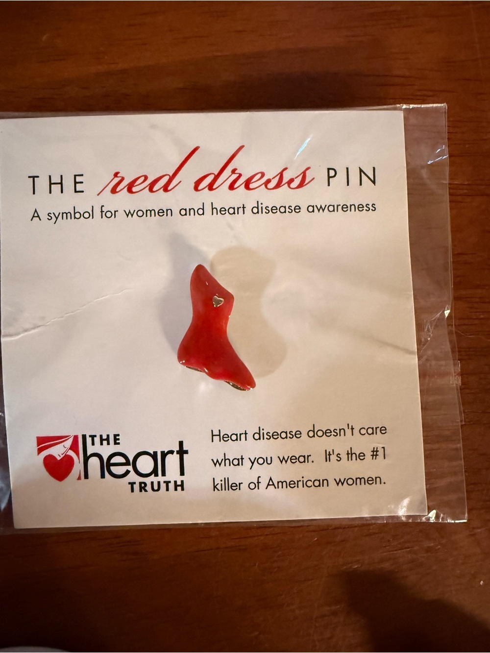 The Red Dress Pin - Heart Truth Awareness Accessory